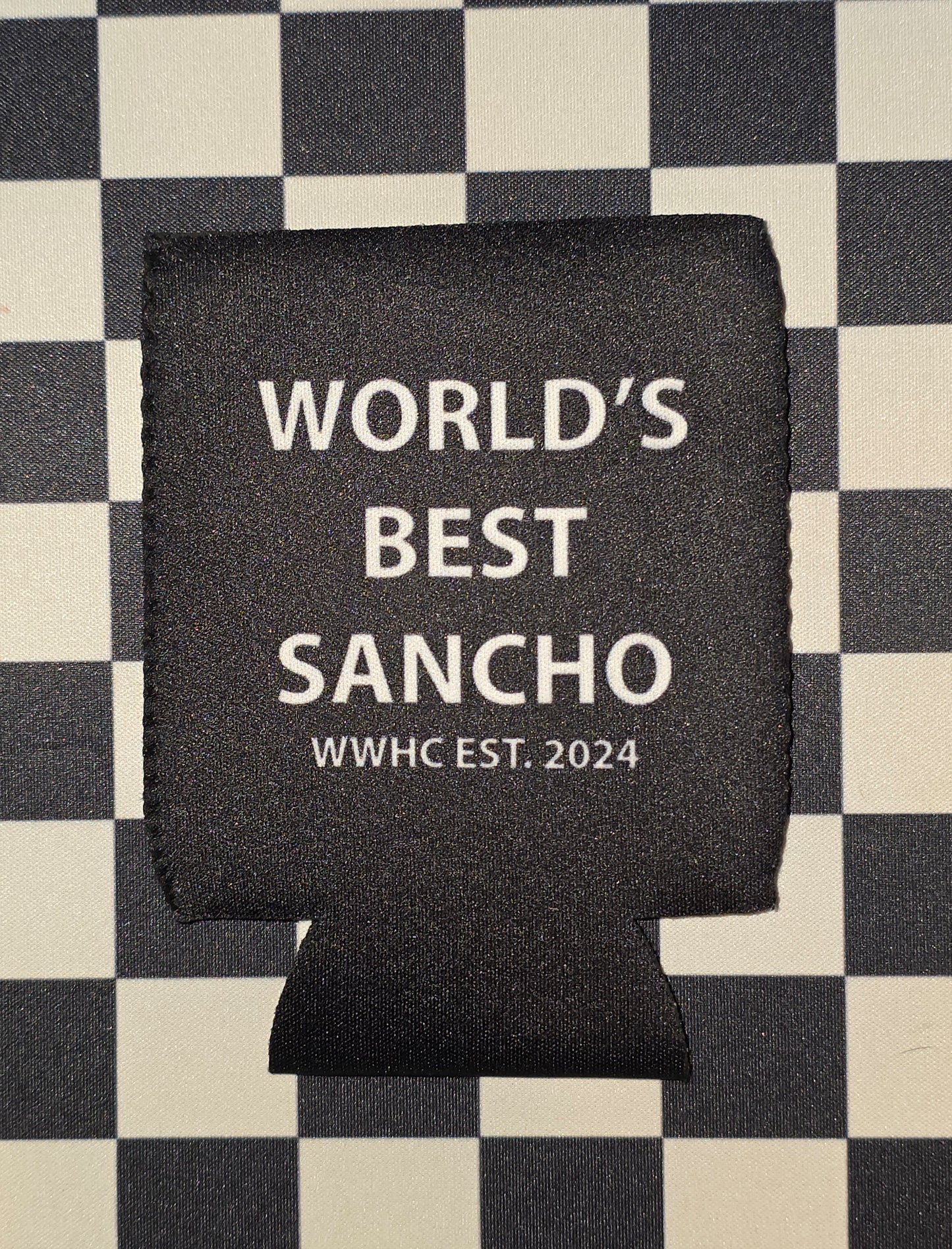 World's Best Sancho black koozie
